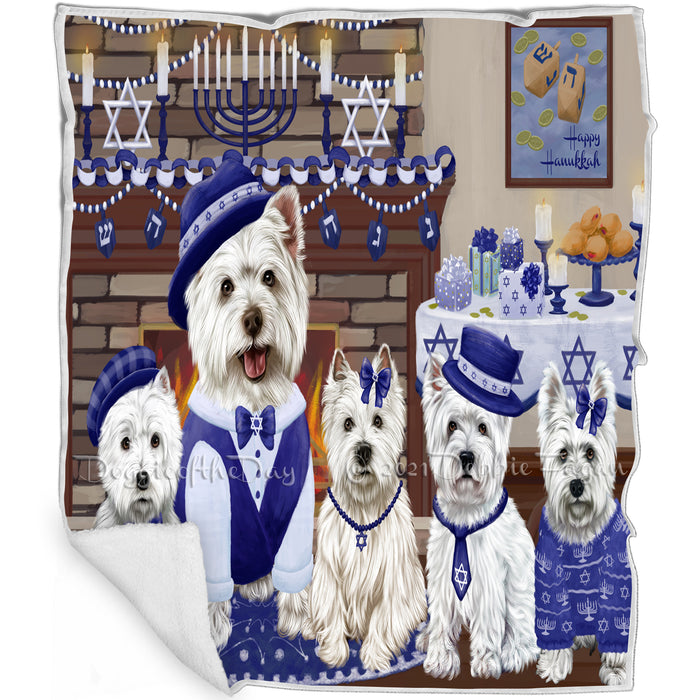 Happy Hanukkah West Highland Terrier Dogs Blanket BLNKT144071