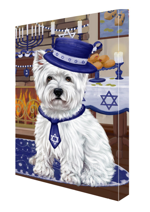 Happy Hanukkah West Highland Terrier Dog Canvas Print Wall Art Décor CVS144917
