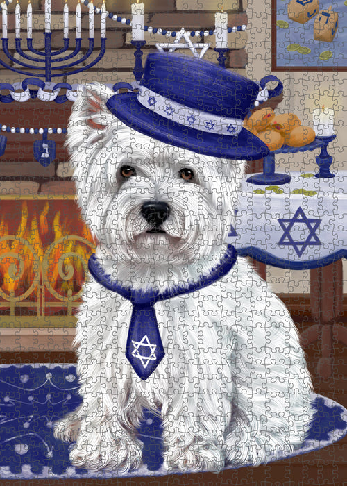Happy Hanukkah West Highland Terrier Dog Puzzle  PUZ99192