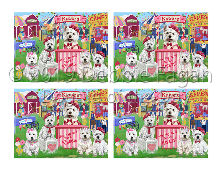 Carnival Kissing Booth West Highland Terrier Dogs Placemat