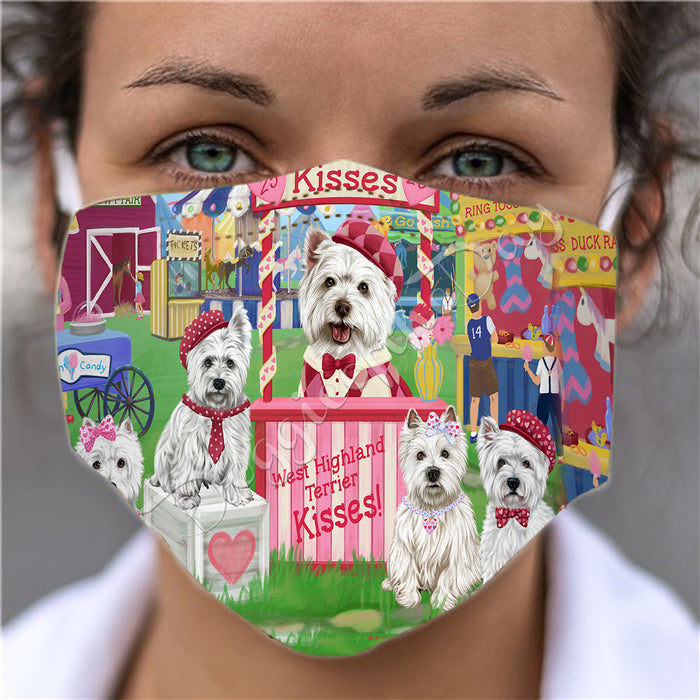 Carnival Kissing Booth West Highland Terrier Dogs Face Mask FM48095