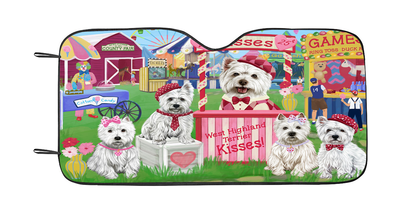 Carnival Kissing Booth West Highland Terrier Dogs Car Sun Shade