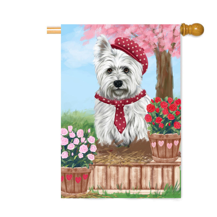 Personalized Rosie 25 Cent Kisses West Highland Terrier Dog Custom House Flag FLG64970