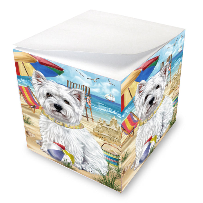 Pet Friendly Beach West Highland Terrier Dog Note Cube NOC-DOTD-A57210