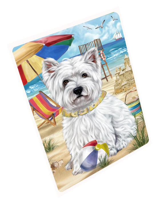 Pet Friendly Beach West Highland Terrier Dog Cutting Board - For Kitchen - Scratch & Stain Resistant - Designed To Stay In Place - Easy To Clean By Hand - Perfect for Chopping Meats, Vegetables, CA82554