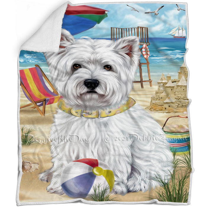 Pet Friendly Beach West Highland Terrier Dog Blanket BLNKT142532