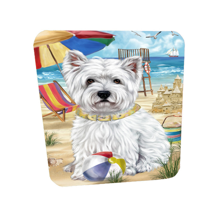 Pet Friendly Beach West Highland Terrier Dog Coasters Set of 4 CSTA58169