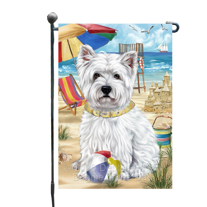 Pet Friendly Beach West Highland Terrier Dog Garden Flags Outdoor Decor for Homes and Gardens Double Sided Garden Yard Spring Decorative Vertical Home Flags Garden Porch Lawn Flag for Decorations GFLG67792