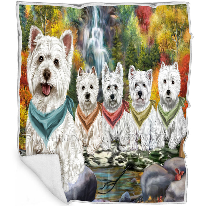 Scenic Waterfall West Highland Terrier Dogs Blanket BLNKT142580