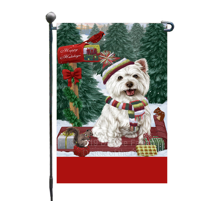 Personalized Merry Christmas Woodland Sled  West Highland Terrier Dog Custom Garden Flags GFLG-DOTD-A61723