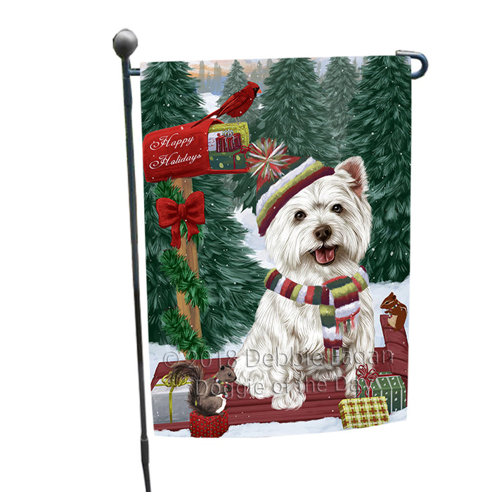 Merry Christmas Woodland Sled West Highland Terrier Dog Garden Flag GFLG55360