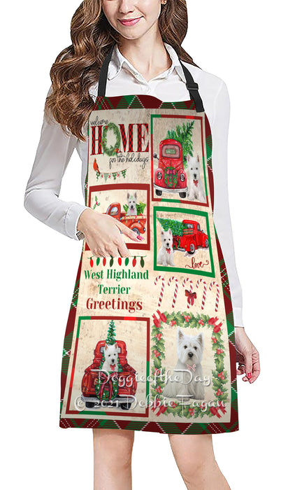 Welcome Home for Holidays West Highland Terrier Dogs Apron Apron48464