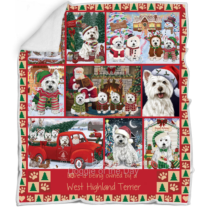 Love is Being Owned Christmas West Highland Terrier Dogs Blanket BLNKT143509