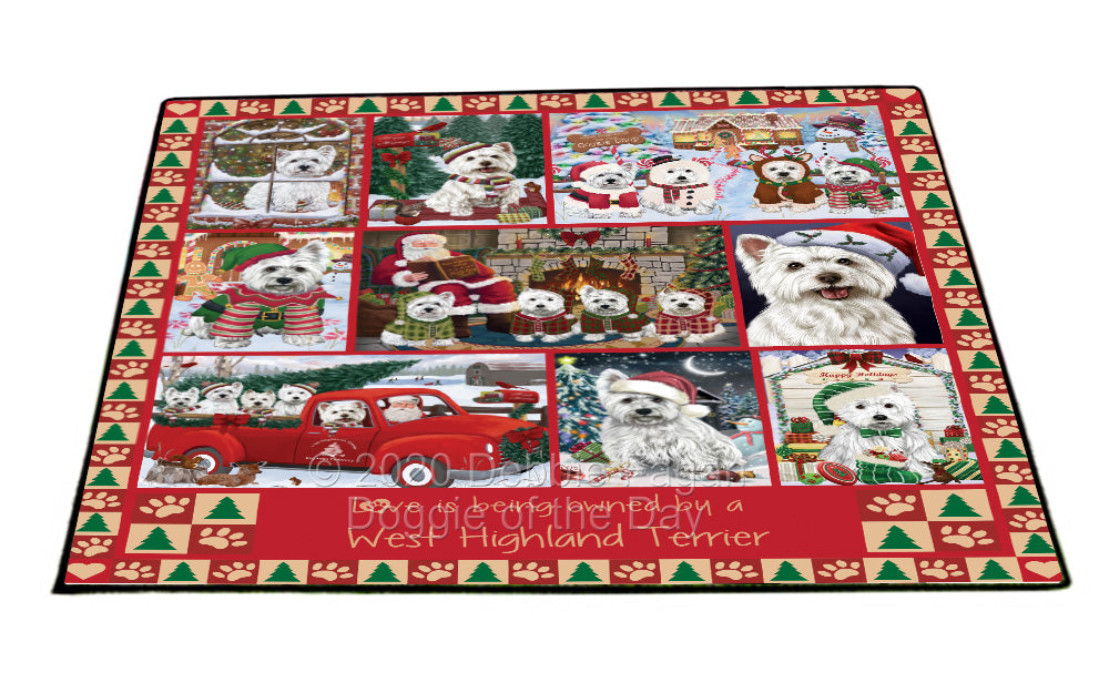 Love is Being Owned Christmas West Highland Terrier Dogs Floormat FLMS54976