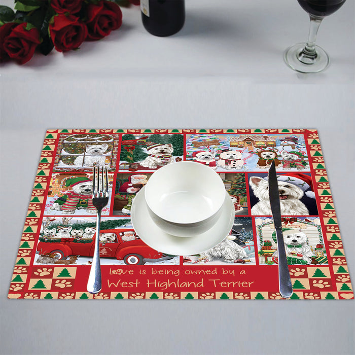 Love is Being Owned Christmas West Highland Terrier Dogs Placemat