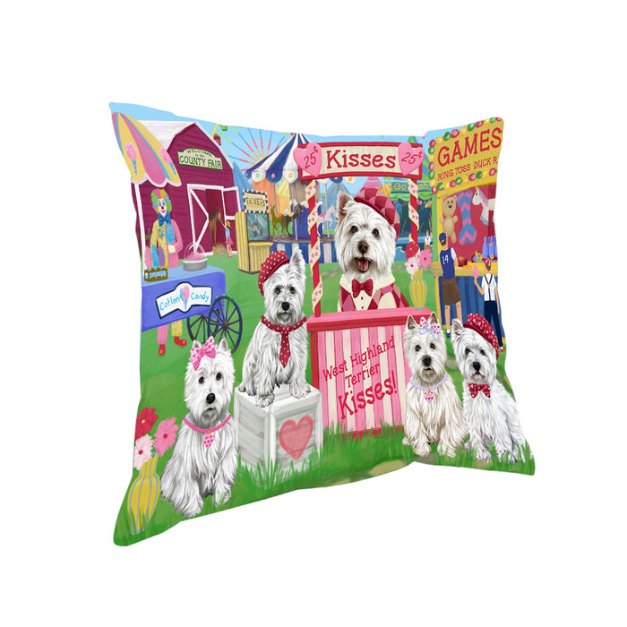 Carnival Kissing Booth West Highland Terriers Dog Pillow PIL78488