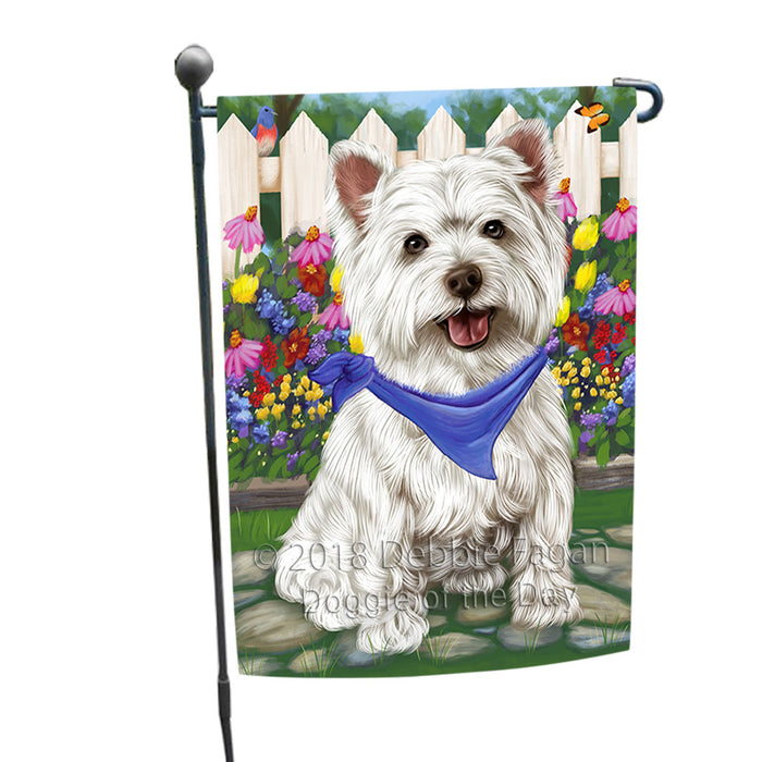 Spring Floral West Highland Terrier Dog Garden Flag GFLG50013