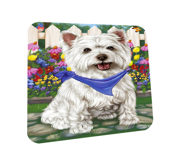 Spring Floral West Highland Terrier Dog Coasters Set of 4 CST52146
