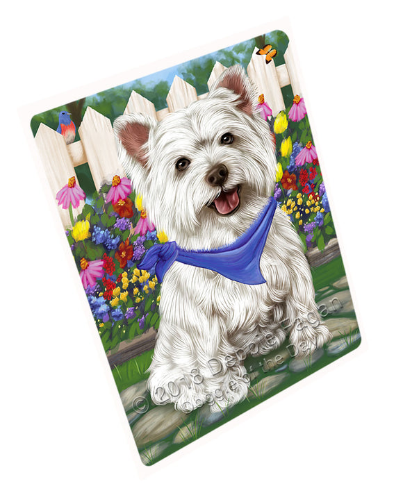 Spring Floral West Highland Terrier Dog Cutting Board C54420