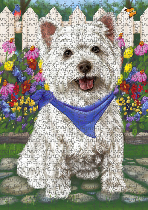 Spring Floral West Highland Terrier Dog Puzzle with Photo Tin PUZL54258