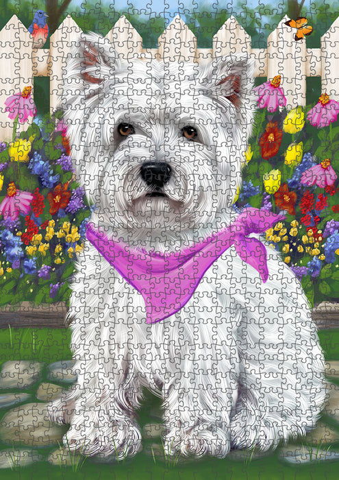 Spring Floral West Highland Terrier Dog Puzzle with Photo Tin PUZL54261