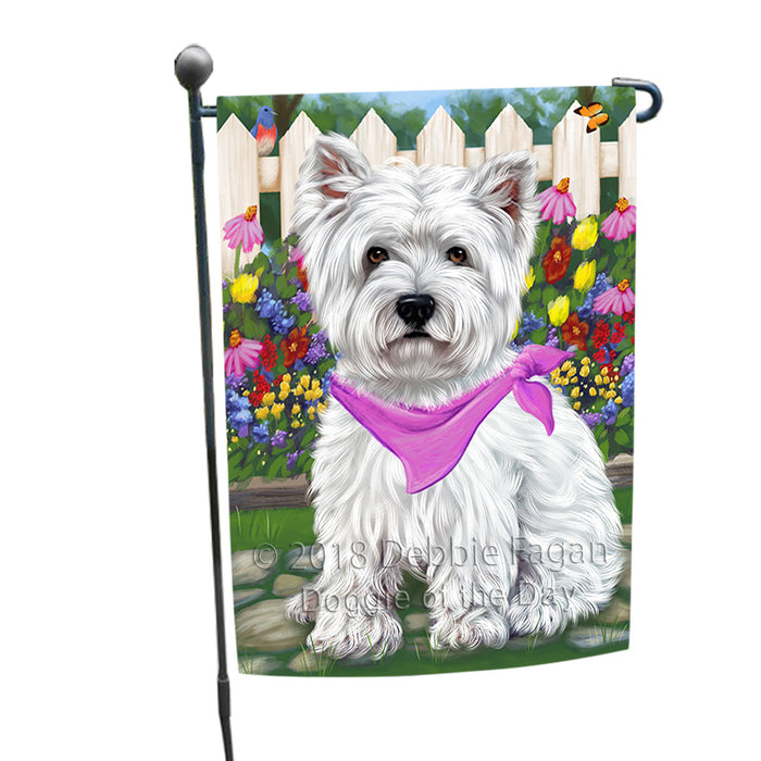 Spring Floral West Highland Terrier Dog Garden Flag GFLG50014
