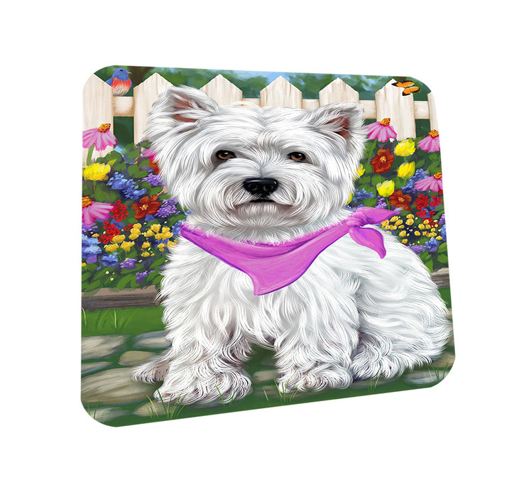 Spring Floral West Highland Terrier Dog Coasters Set of 4 CST52147
