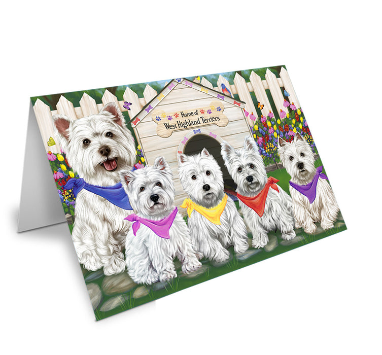 Spring Dog House Weimaraners Dog Handmade Artwork Assorted Pets Greeting Cards and Note Cards with Envelopes for All Occasions and Holiday Seasons GCD54443