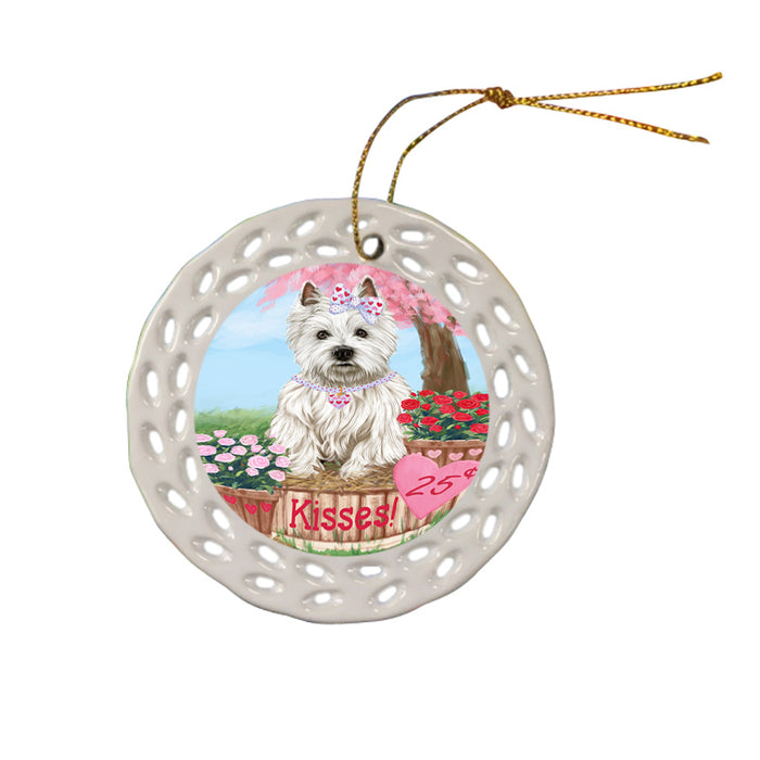 Rosie 25 Cent Kisses West Highland Terrier Dog Ceramic Doily Ornament DPOR56618