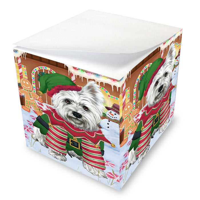 Christmas Gingerbread House Candyfest West Highland Terrier Dog Note Cube NOC54664