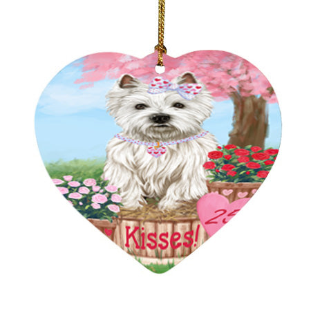 Rosie 25 Cent Kisses West Highland Terrier Dog Heart Christmas Ornament HPOR56618