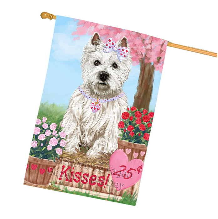 Rosie 25 Cent Kisses West Highland Terrier Dog House Flag FLG56946