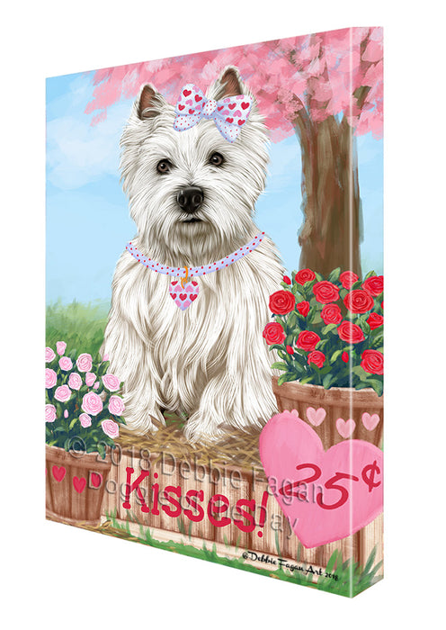 Rosie 25 Cent Kisses West Highland Terrier Dog Canvas Print Wall Art Décor CVS128582
