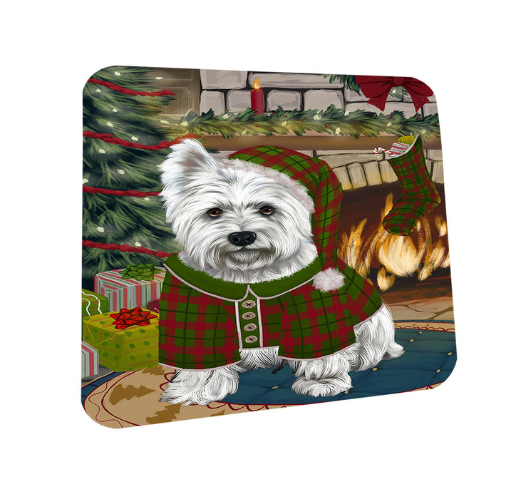 The Stocking was Hung West Highland Terrier Dog Coasters Set of 4 CST55612