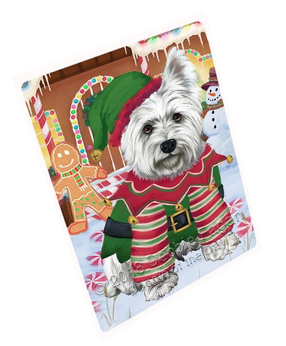 Christmas Gingerbread House Candyfest West Highland Terrier Dog Large Refrigerator / Dishwasher Magnet RMAG101820