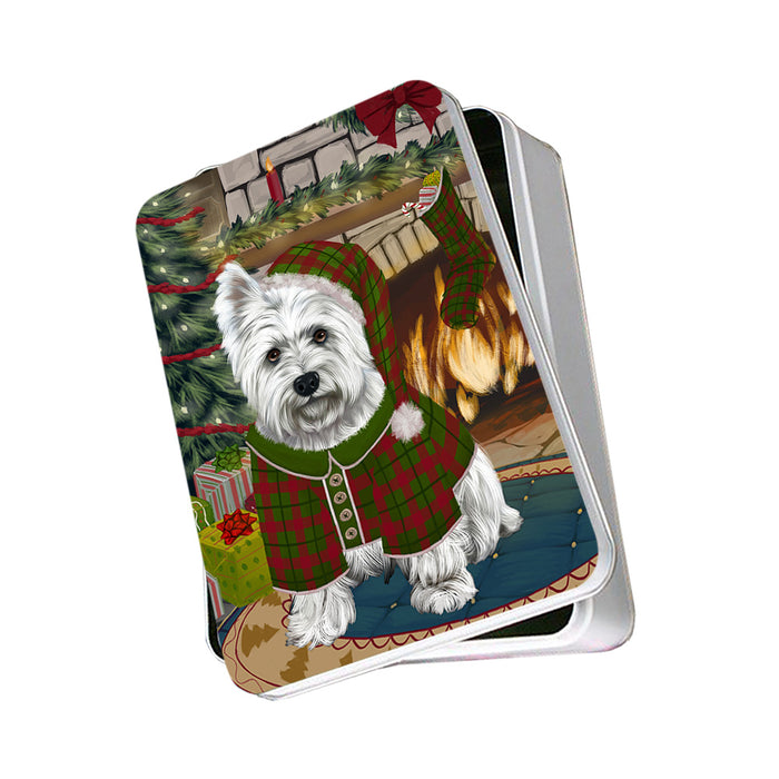 The Stocking was Hung West Highland Terrier Dog Photo Storage Tin PITN55597