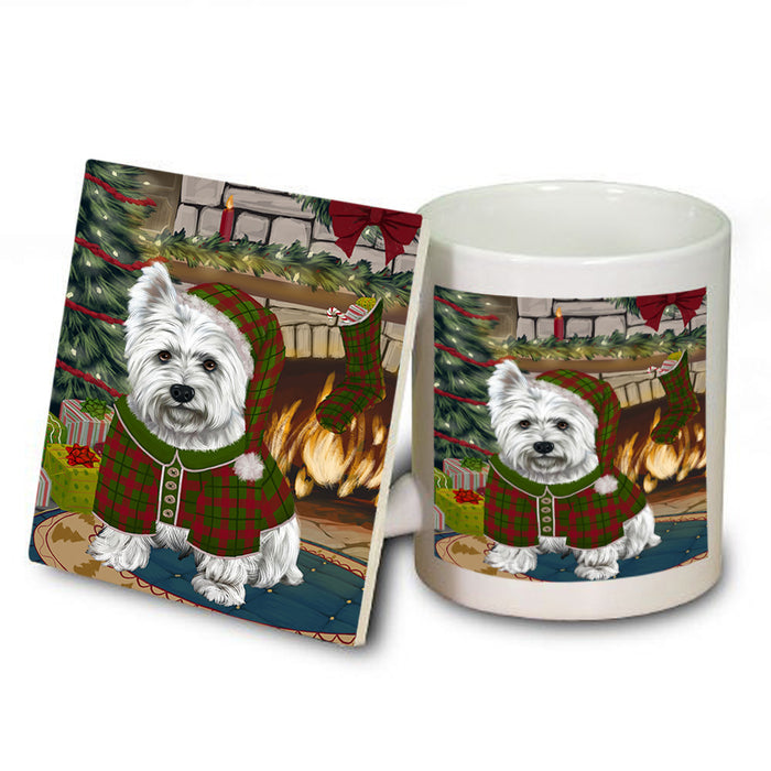 The Stocking was Hung West Highland Terrier Dog Mug and Coaster Set MUC55646