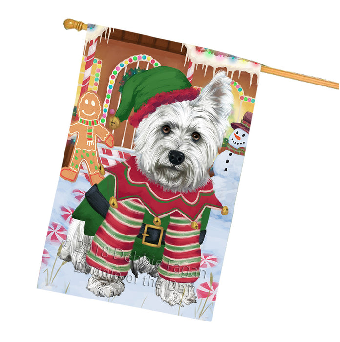 Christmas Gingerbread House Candyfest West Highland Terrier Dog House Flag FLG57276