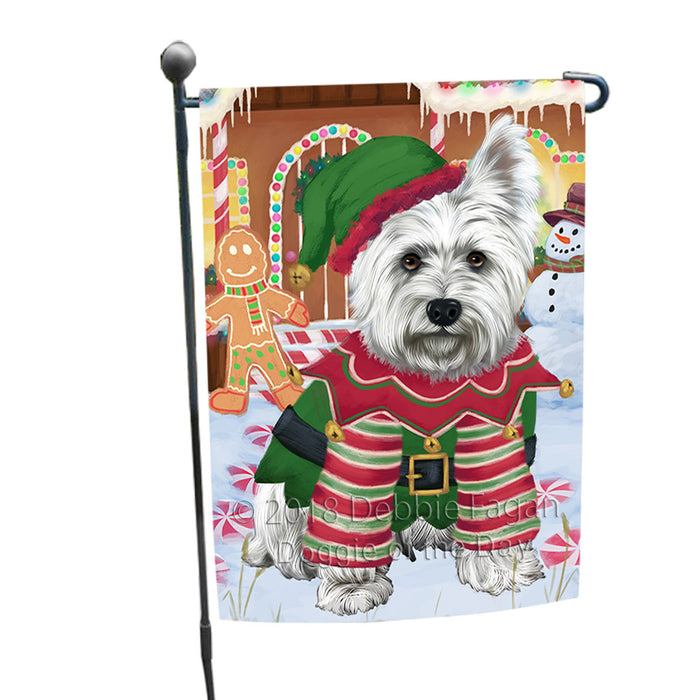 Christmas Gingerbread House Candyfest West Highland Terrier Dog Garden Flag GFLG57220