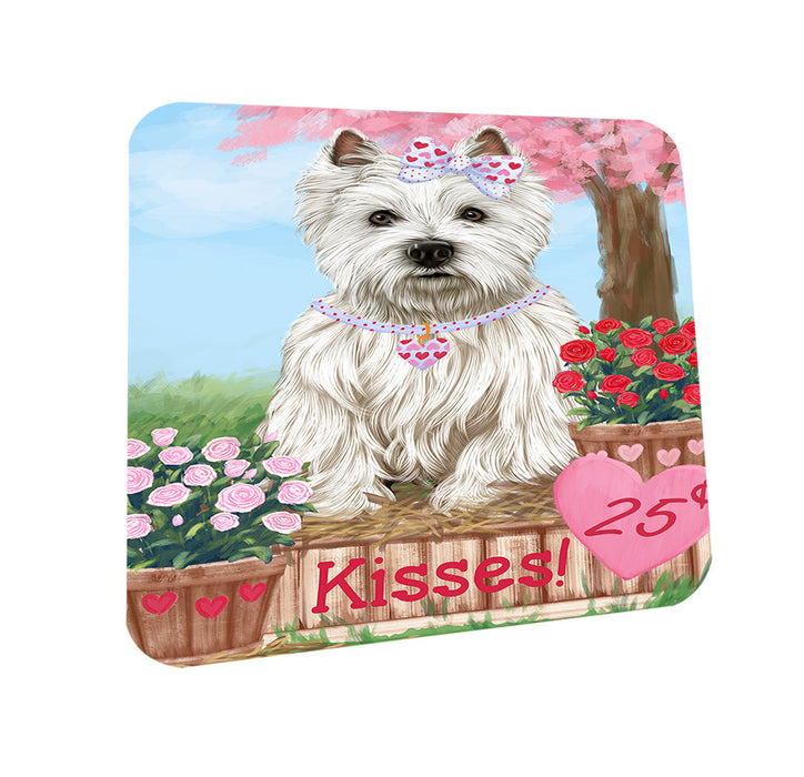 Rosie 25 Cent Kisses West Highland Terrier Dog Coasters Set of 4 CST56220