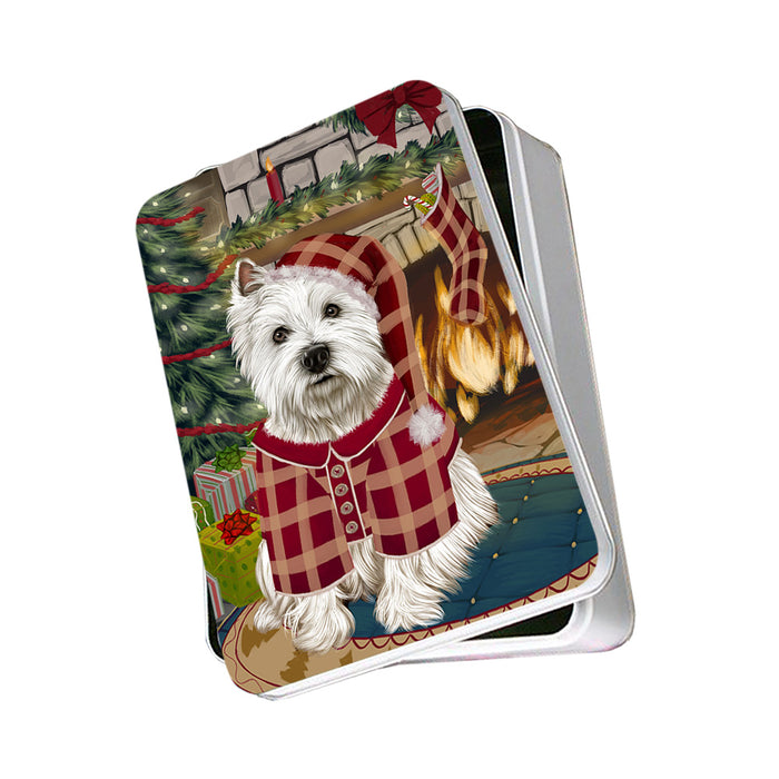 The Stocking was Hung West Highland Terrier Dog Photo Storage Tin PITN55598