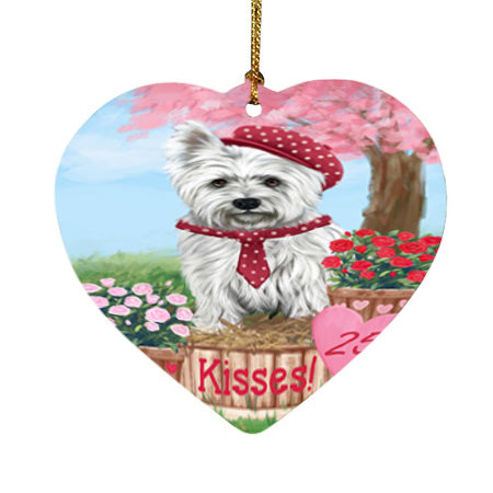 Rosie 25 Cent Kisses West Highland Terrier Dog Heart Christmas Ornament HPOR56619