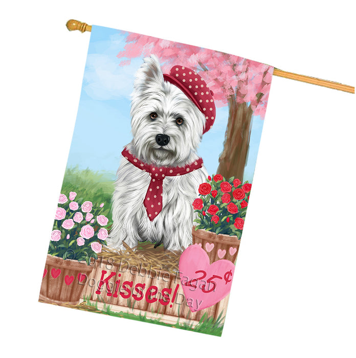 Rosie 25 Cent Kisses West Highland Terrier Dog House Flag FLG56947