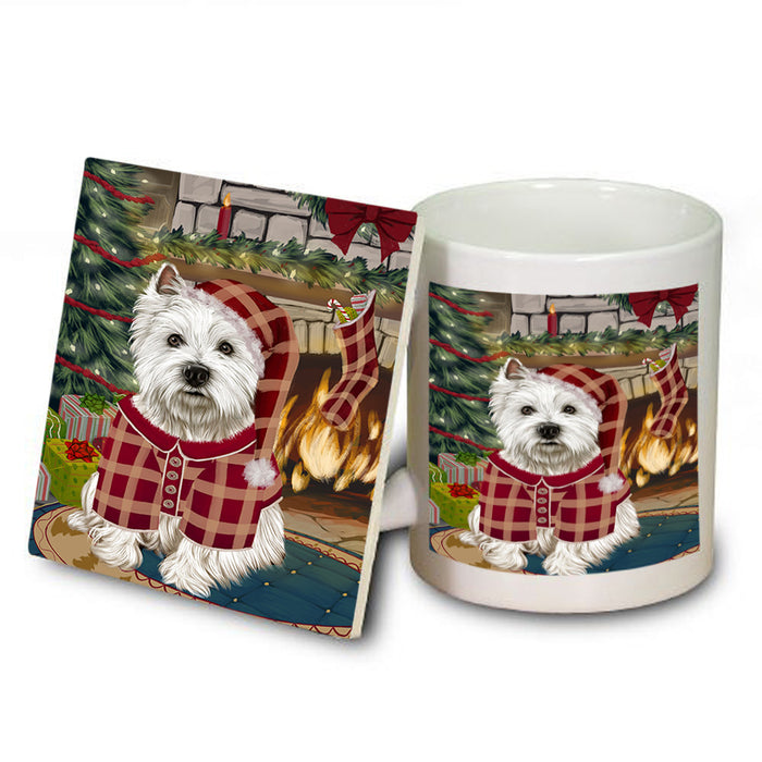 The Stocking was Hung West Highland Terrier Dog Mug and Coaster Set MUC55647