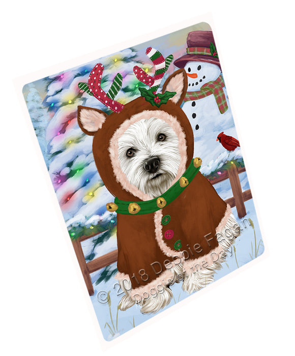Christmas Gingerbread House Candyfest West Highland Terrier Dog Large Refrigerator / Dishwasher Magnet RMAG101826