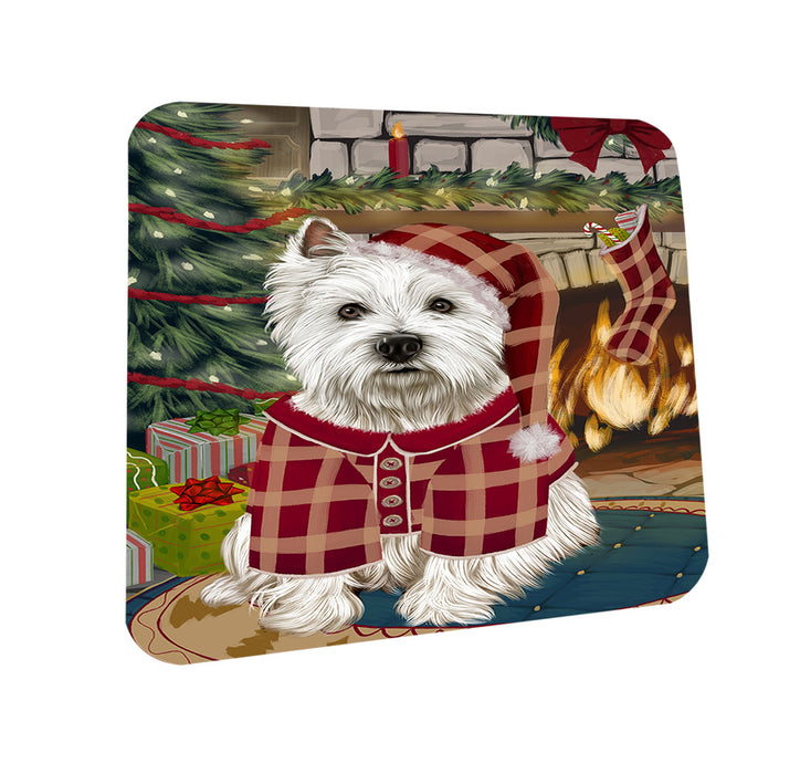 The Stocking was Hung West Highland Terrier Dog Coasters Set of 4 CST55613