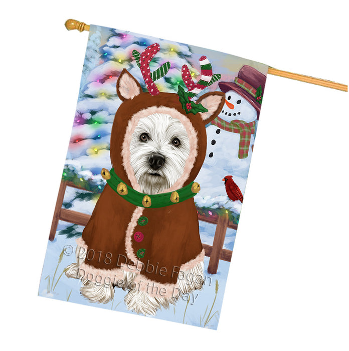Christmas Gingerbread House Candyfest West Highland Terrier Dog House Flag FLG57277