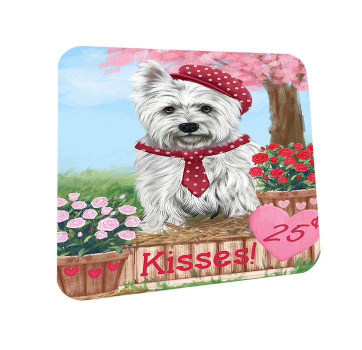 Rosie 25 Cent Kisses West Highland Terrier Dog Coasters Set of 4 CST56221
