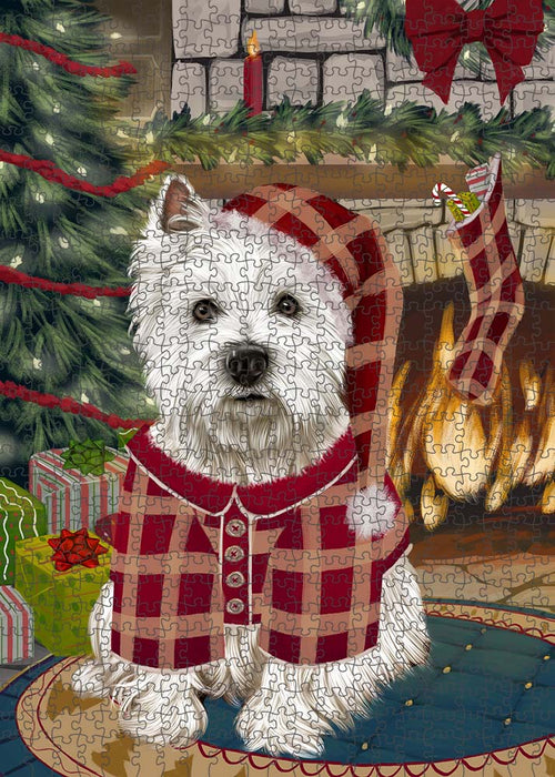 The Stocking was Hung West Highland Terrier Dog Puzzle with Photo Tin PUZL90824