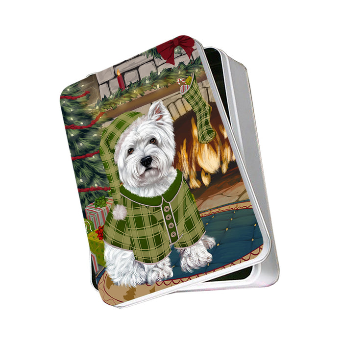 The Stocking was Hung West Highland Terrier Dog Photo Storage Tin PITN55599
